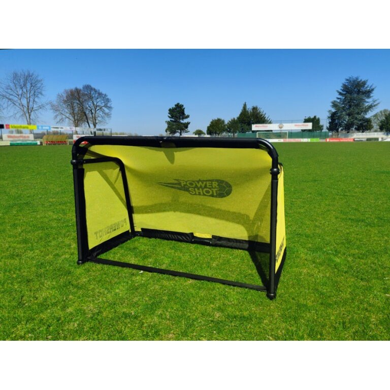 Powershot Mini-Fussballtor faltbar aus Aluminium (wetterfest) 1,5m x 1m - gelb -