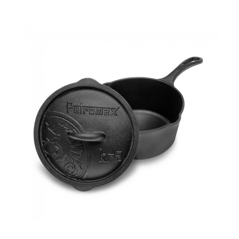 Petromax Gusseiserne Kasserolle mit Deckel - aus Gusseisen - 2 Liter