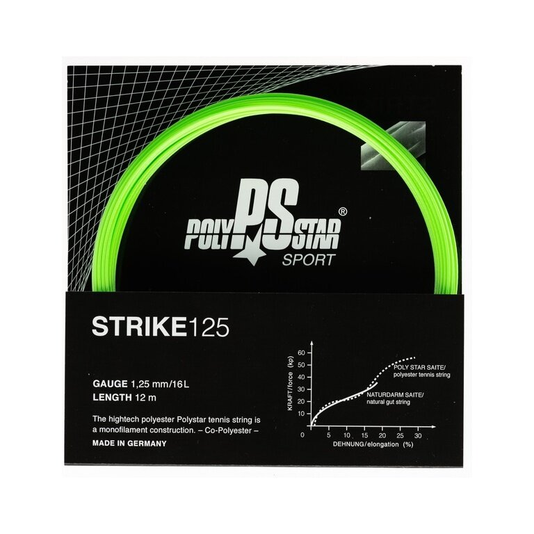 Polystar Tennissaite Strike (Haltbarkeit+Power) grün 12m Set