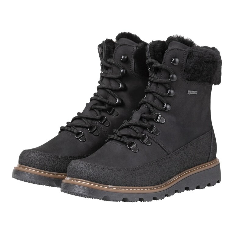 Pomar Winterstiefel PÄIVI GTX (Nubukleder, wasserdicht, extrem warm, Lammfell gefüttert) schwarz Damen