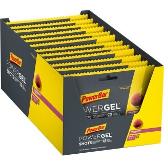 PowerBar PowerGel Shots (Kohlenhydratgummis) Himbeere 24x60g Box