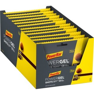 PowerBar PowerGel Shots (Kohlenhydratgummis mit Koffein) Cola 24x60g Box