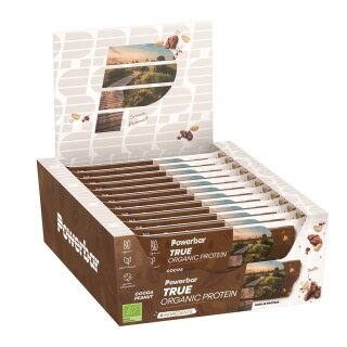 PowerBar True Organic Protein Bar Kakao/Erdnuss Riegel 16x45g Box