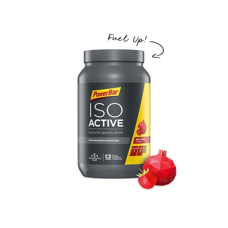 PowerBar IsoActive - isotonisches Sportgetränk mit 5 Mineralstoffen & Kohlenhydraten - Rote Frucht-Geschmack 1320g Dose
