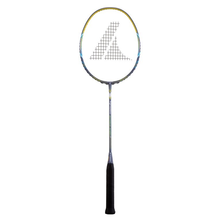 Pro Kennex Badmintonschläger Kinetic Extreme Speed (mittel, ausgewogen) blaugrau/gelb - besaitet -