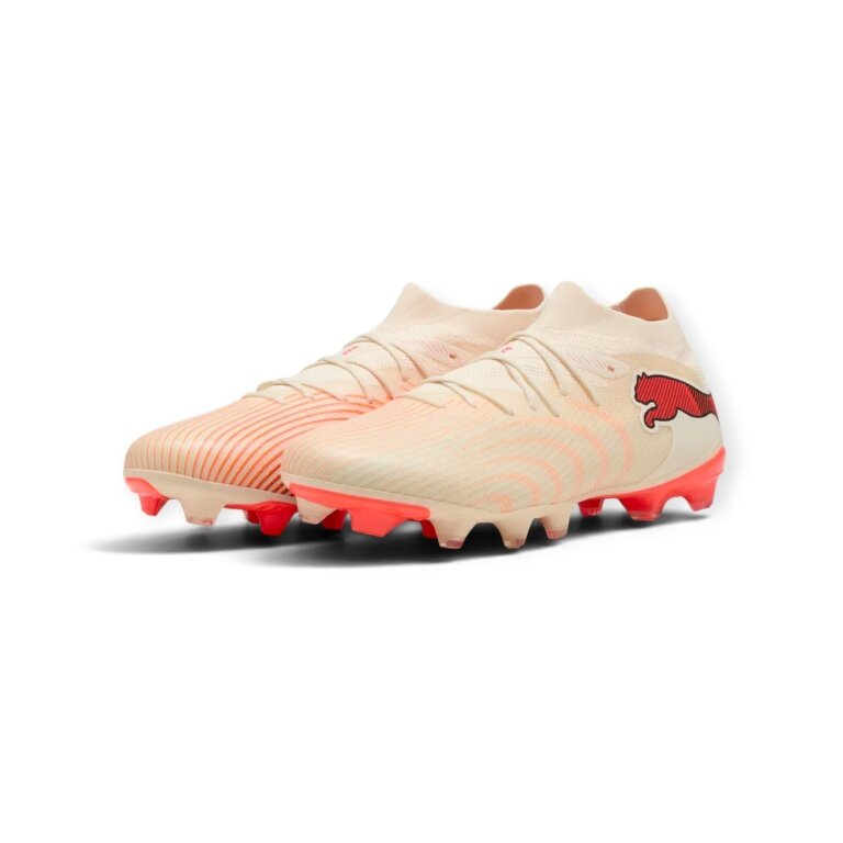 Puma Fussballschuhe Future 9 Match FG/AG (für festen Boden/Kunstoberflächen) beige/rot Herren