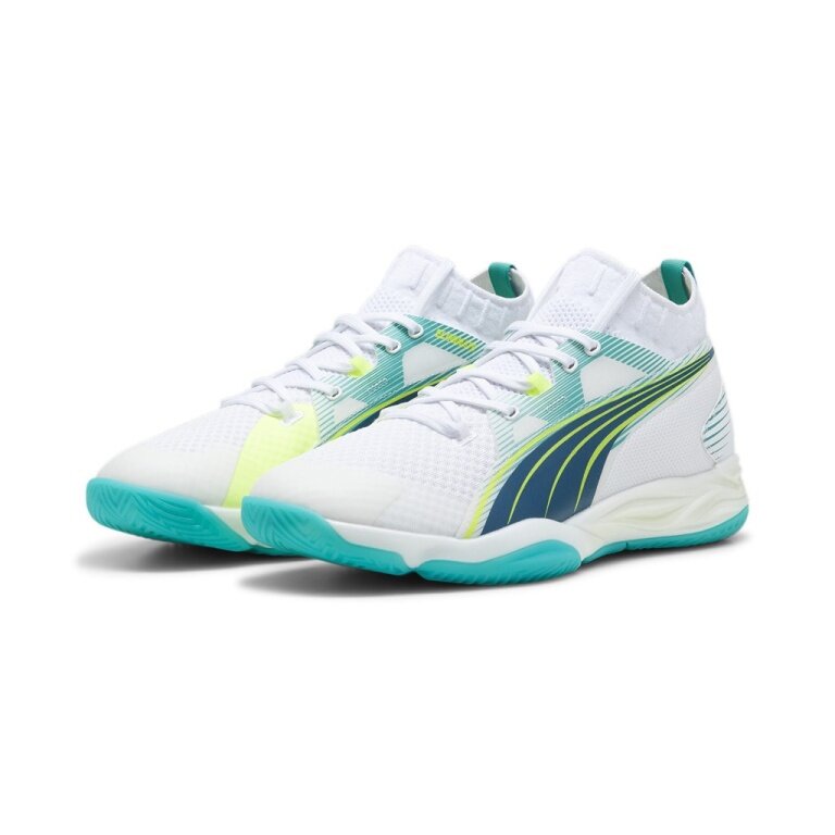 Puma Hallen-Indoorschuhe Eliminate Nitro SQD weiss/oceanblau Herren
