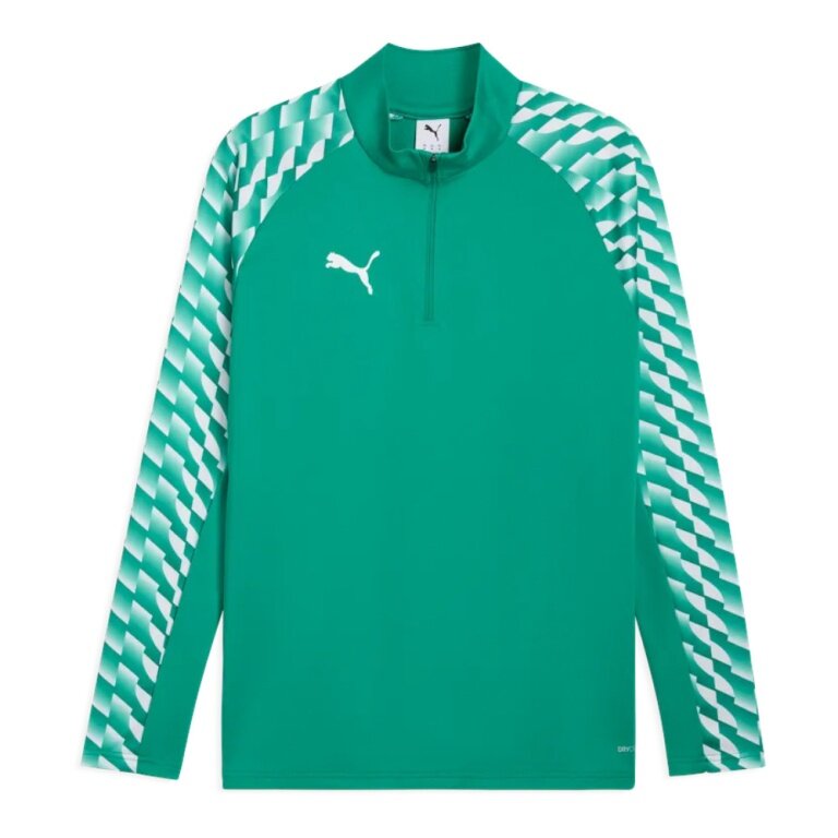 Puma Sport-Langarmshirt teamLIGA26 Training 1/4 Zip Top (100% rec. Polyester, atmungsaktiv) grün Herren