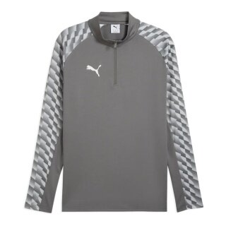 Puma Sport-Langarmshirt teamLIGA26 Training 1/4 Zip Top (100% rec. Polyester, atmungsaktiv) grau Herren