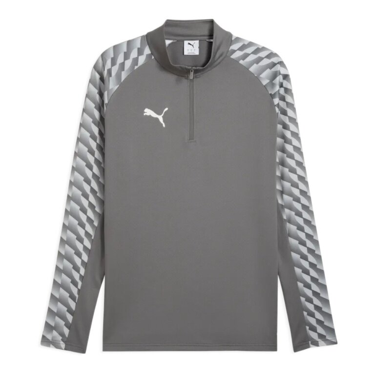 Puma Sport-Langarmshirt teamLIGA26 Training 1/4 Zip Top (100% rec. Polyester, atmungsaktiv) grau Herren