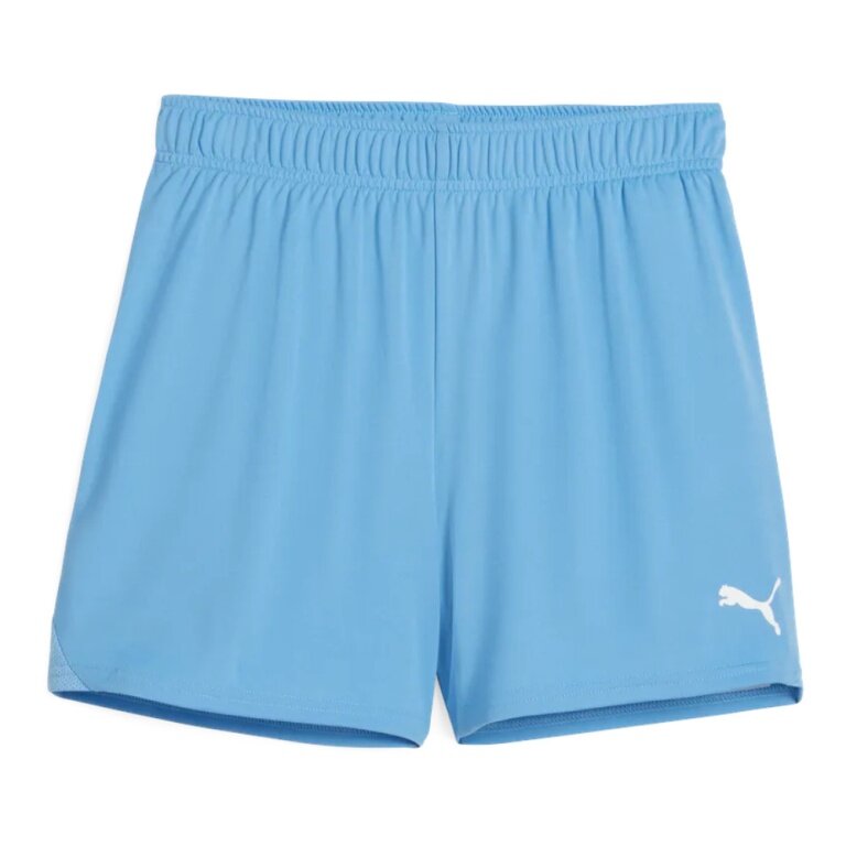 Puma Sporthose teamGOAL Shorts (100% rec. Polyester) kurz hellblau Damen