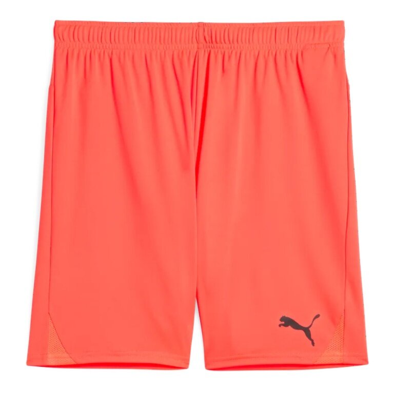 Puma Sporthose teamGOAL Shorts (100% rec. Polyester) kurz neonorange Herren