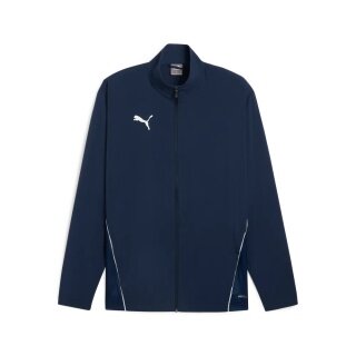 Puma Sportjacke teamGOAL Sideline Jacket (100% rec. Polyester, atmungsaktiv) navyblau Herren