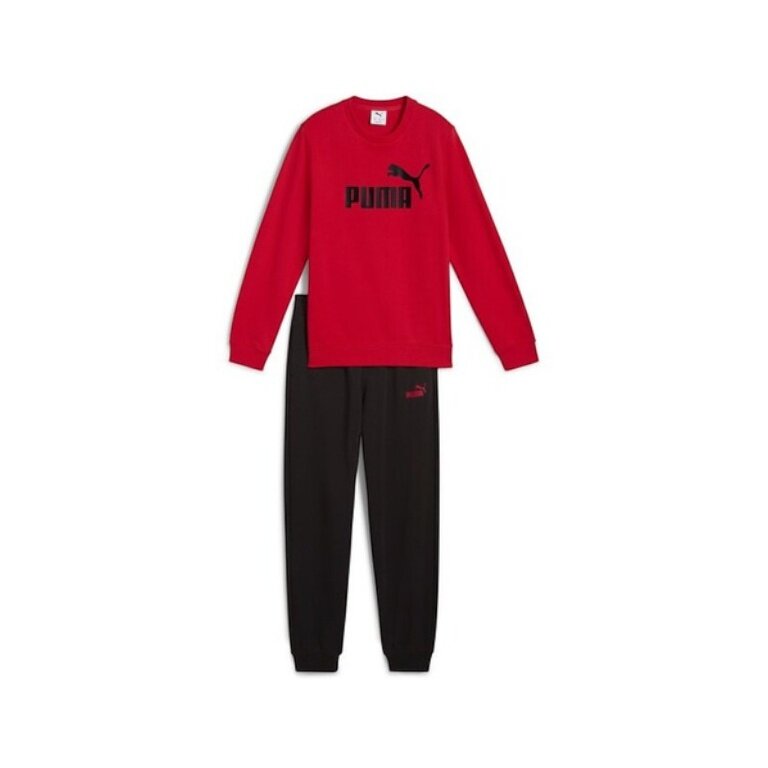 Puma Jogginganzug ESS No.1 Logo Crew Sweat Suit TR B (Hose+Pullover) rot/schwarz Jungen