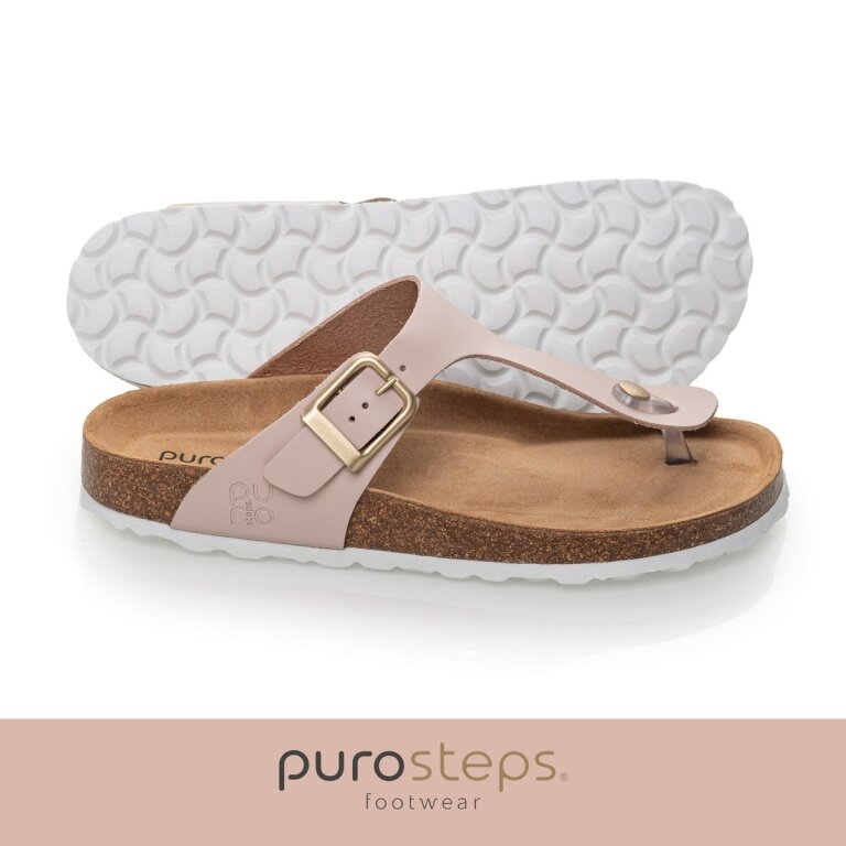 Purosteps Zehensandale Marbella Eco (Leder) rosa/braun Damen
