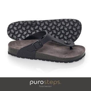 Purosteps Zehensandale Toledo Eco (Leder) schwarz/grau Herren