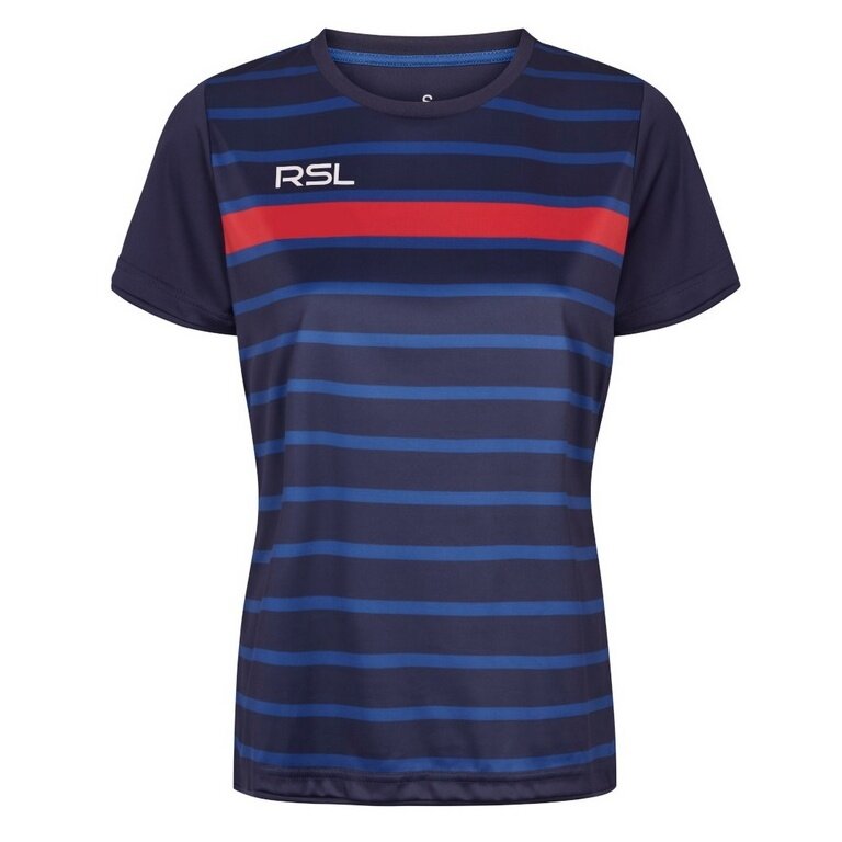 RSL Sport-Shirt Exo (bequeme Passform, schnelltrocknend) blau/rot Damen