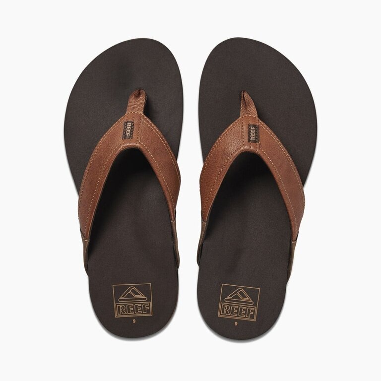 Reef Zehensandalen Newport Tan dunkelbraun Herren