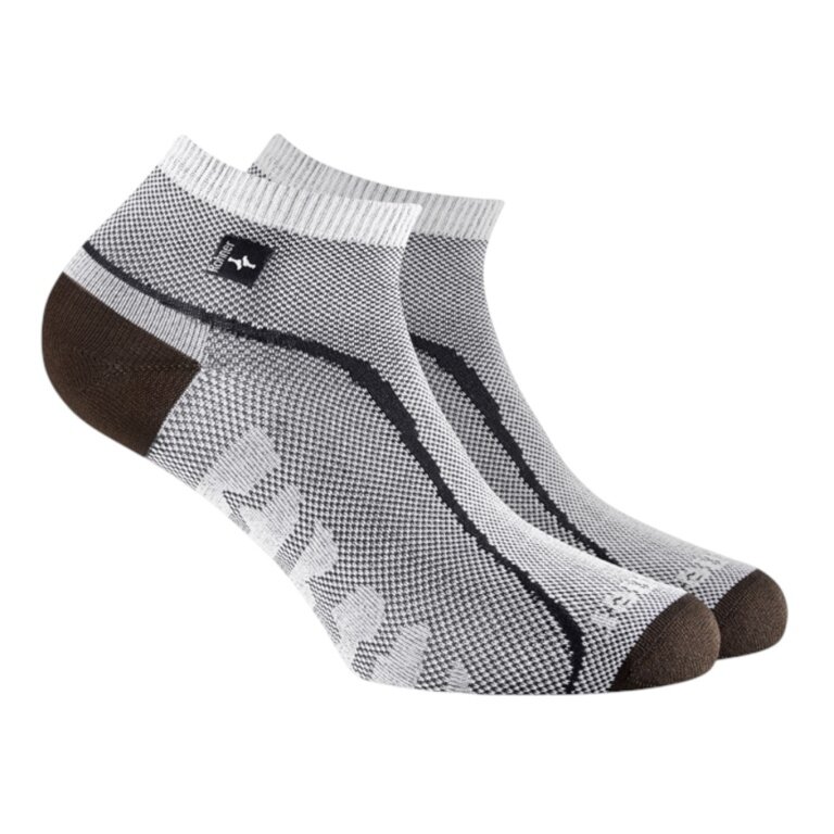 Rohner Sportsocke R-Ultra Light (leicht, perfekte Passform) weiss/grau - 1 Paar