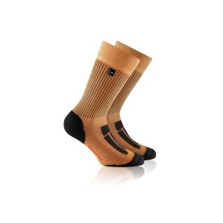 Rohner Trekkingsocke Crew Mountain Trekking (antibakteriell, Fuss-Wellness) orange/braun - 1 Paar
