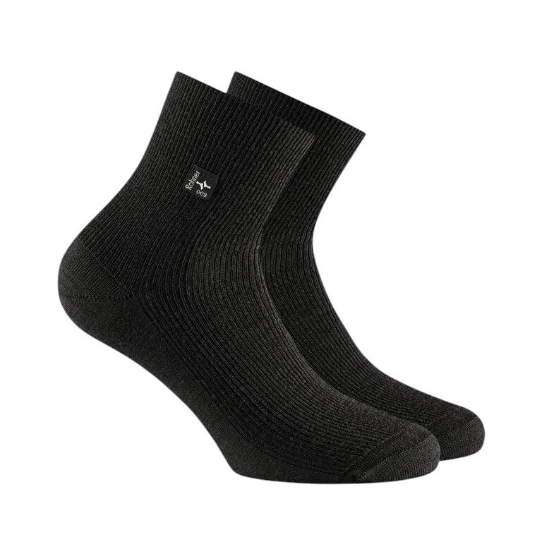 Rohner Tagessocke SupeR WO Quarter schwarz - 1 Paar