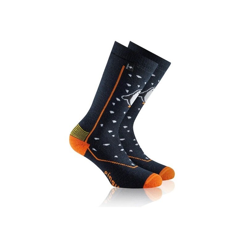 Rohner Winter-Skisocke Pinguin (Wollmischgewebe, hoher Tragekomfort) dunkelblau Kinder - 1 Paar