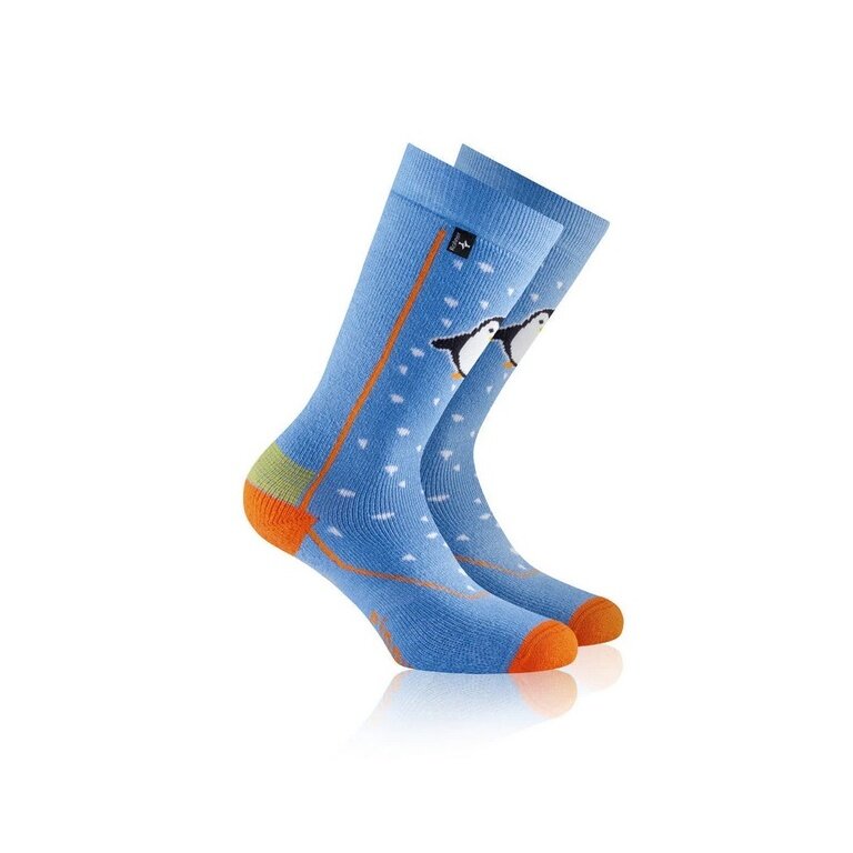 Rohner Winter-Skisocke Pinguin (Wollmischgewebe, hoher Tragekomfort) blau Kinder - 1 Paar