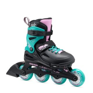 Rollerblade Inline Skates Fury (Rollen: 72mm/80A, Kugellager: SG3) schwarz/blaugrün Kinder
