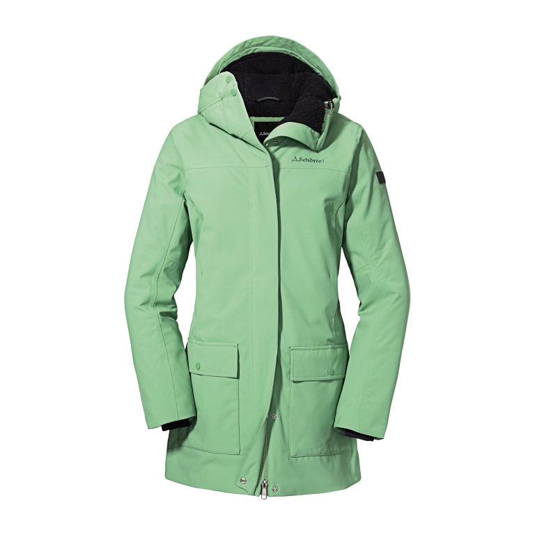 Schöffel Damen Parka Rotterdam L: Wind- & Wasserdicht Mit Teddyfutter, 4-Wege-Stretch – Dein Stylischer Wintermantel Für Jeden Tag