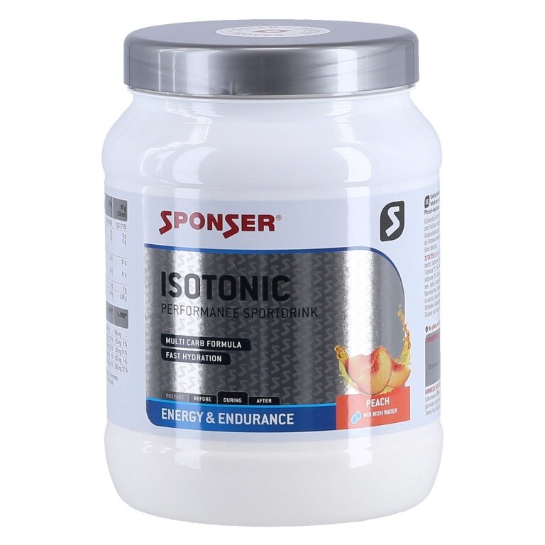 Sponser Energy Isotonic Sportdrink (isotonischer Durstlöscher mit fruchtigem Geschmack) Pfirsich 1000g Dose