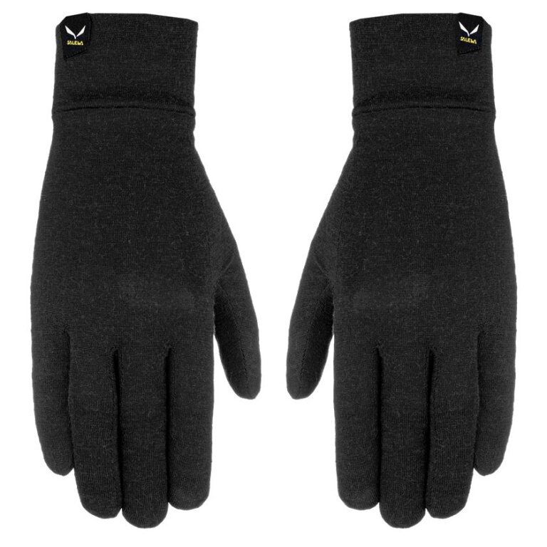 Salewa Liner-Handschuh Ortles Cristallo (warm und atmungsaktiv) - schwarz 1 Paar