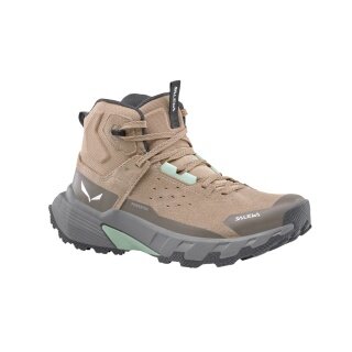 Salewa Wanderschuhe Pedroc 2 Leather MID PTX (Wildleder, Speed-Hiking, wasserdicht) hellbraun/grau Damen