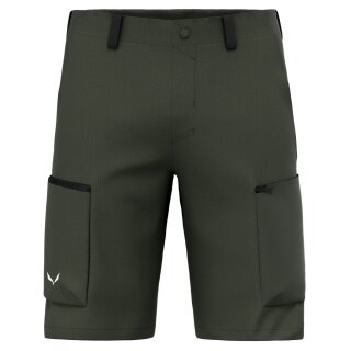 Salewa Trekking-Wanderhose Puez Hemp Durastretch Short (atmungsaktiv, strapazierfähig) kurz dunkelolivgrün Herren