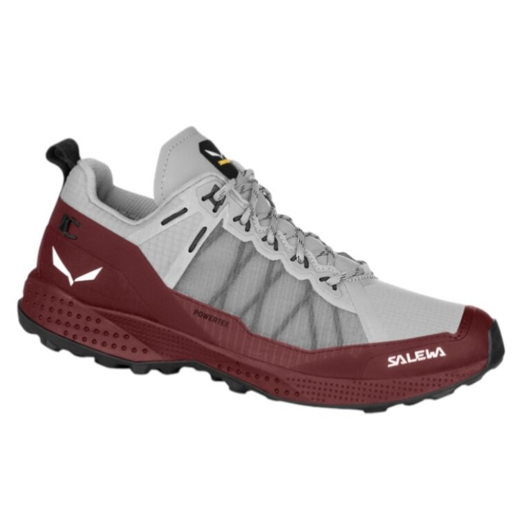Salewa Wanderschuhe Pedroc PTX (Speed-Hiking, Powertex, wasserdicht, reißfestes Obermaterial) grau/weinrot Damen