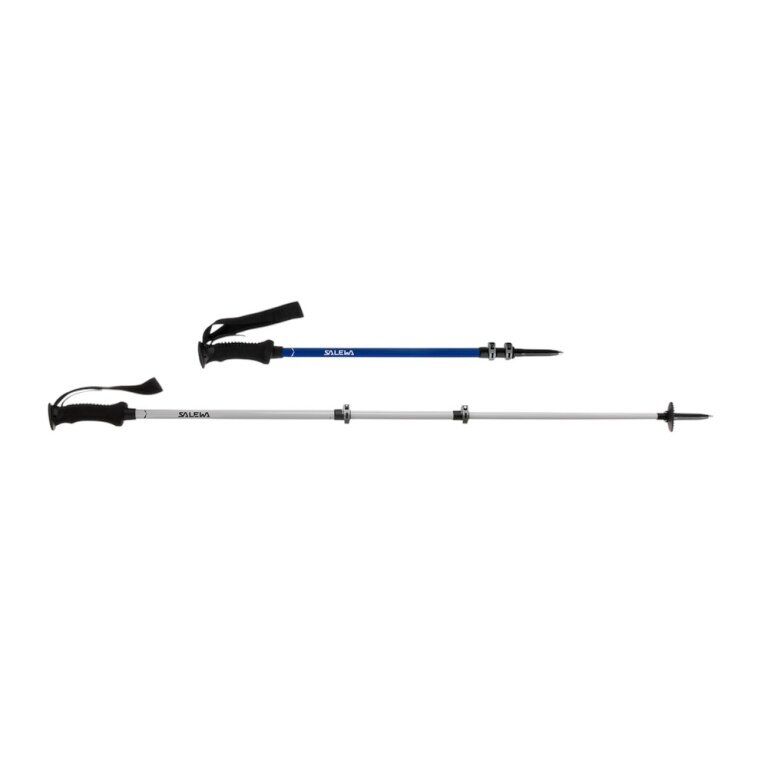 Salewa Wanderstöcke Puez Aluminum Pro Poles (Teleskopstocke, leicht, höhenverstellbar) weiss/blau - 2 Stück