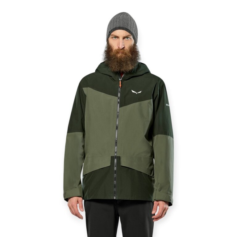 Salewa Wander-Hardshelljacke Puez GTX 2L EPE (wasserdicht, winddicht) dunkelgrün/olive Herren
