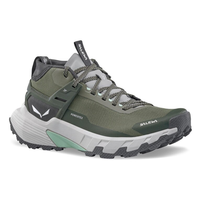 Salewa Wanderschuhe Pedroc 2 MID PTX (Speed-Hiking, wasserdicht) dunkelgrün/grau Damen