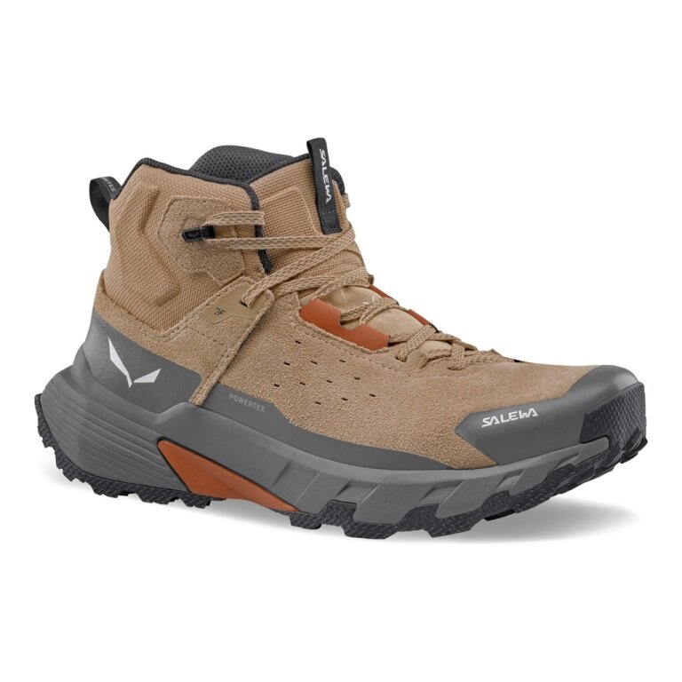 Salewa Wanderschuhe Pedroc 2 Leather MID PTX (Wildleder, Speed-Hiking, wasserdicht) braun/grau Herren