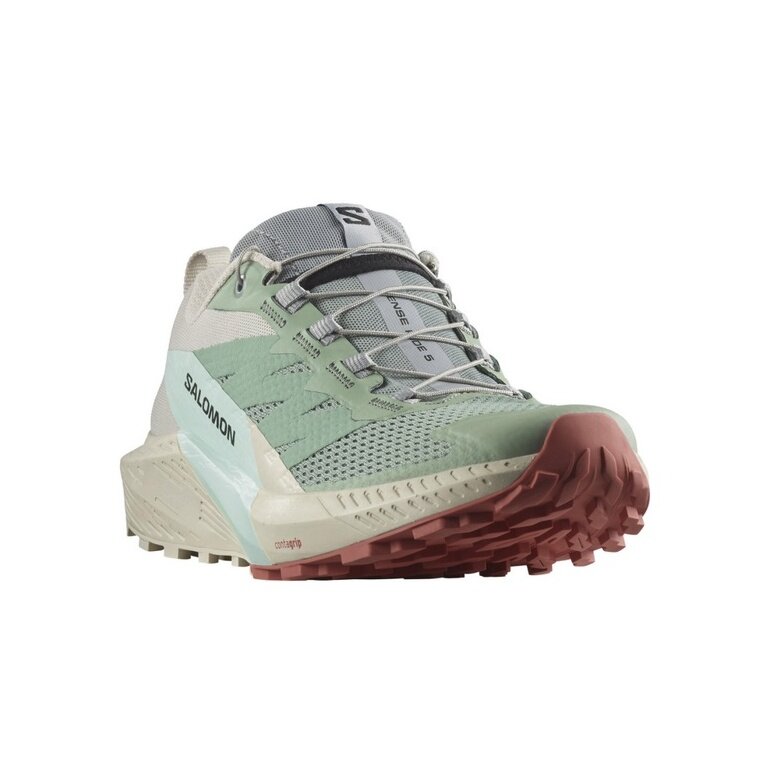 Salomon Trail-Laufschuhe Sense Ride 5 beige/blau/mint Damen