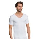 Schiesser Shirt Seamless V-Ausschnitt Laser Cut Kurzarm (Interlock, nahtlos) Unterwäsche weiss Herren