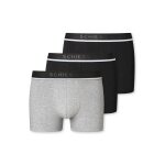 Schiesser Unterwäsche Boxershorts 95/5 Webgummibund schwarz/grau meliert Herren - 3 Stück