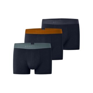 Schiesser Unterwäsche Boxershorts 95/5 Organic Cotton Webgummibund mehrfarbig dunkelblau Herren - 3 Stück