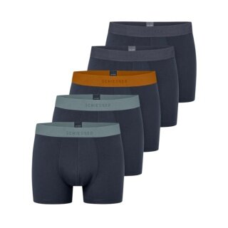 Schiesser Unterwäsche Boxershorts 95/5 Organic Cotton Webgummibund mehrfarbig dunkelblau Herren - 5 Stück