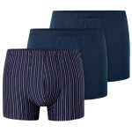 Schiesser Unterwäsche Boxershorts 95/5 Organic Cotton mehrfarbig dunkelblau/gestreift 922 Herren - 3 Stück