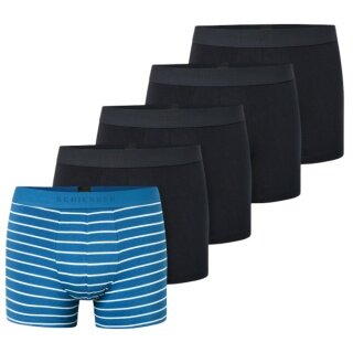 Schiesser Unterwäsche Boxershorts 95/5 Organic Cotton Webgummibund mehrfarbig schwarz/blau Herren - 5 Stück