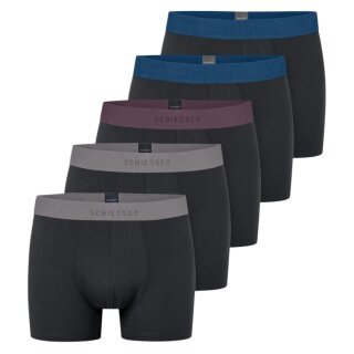 Schiesser Unterwäsche Boxershorts 95/5 Organic Cotton Webgummibund mehrfarbig schwarz Herren - 5 Stück