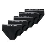 Schiesser Unterwäsche Slip Rio Organic Cotton Webgummibund 95/5 schwarz Herren - 5 Stück