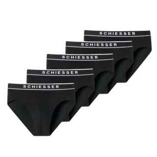 Schiesser Unterwäsche Slip Rio Organic Cotton Webgummibund 95/5 schwarz Herren - 5 Stück