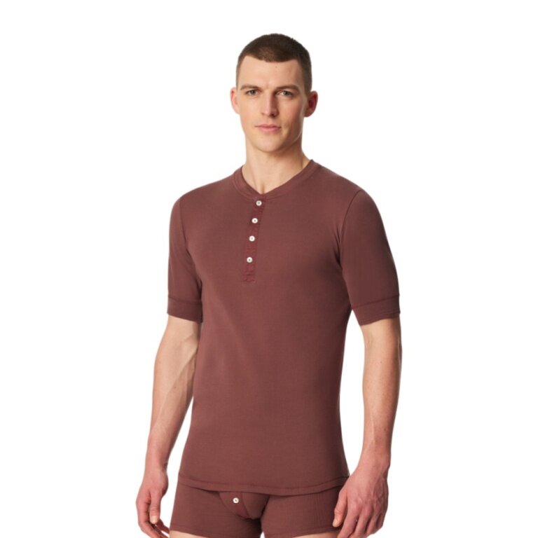 Schiesser Freizeit Tshirt Revival Karl-Heinz Kurzarm braun Herren