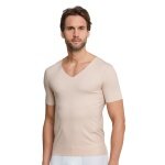 Schiesser Tshirt Seamless V-Ausschnitt Laser Cut Kurzarm (Interlock, nahtlos) Unterwäsche beige Herren